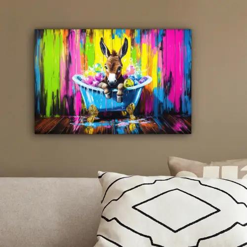 Ezel - Badkuip - Roze - Schuim canvas 2cm klein -sfeer3