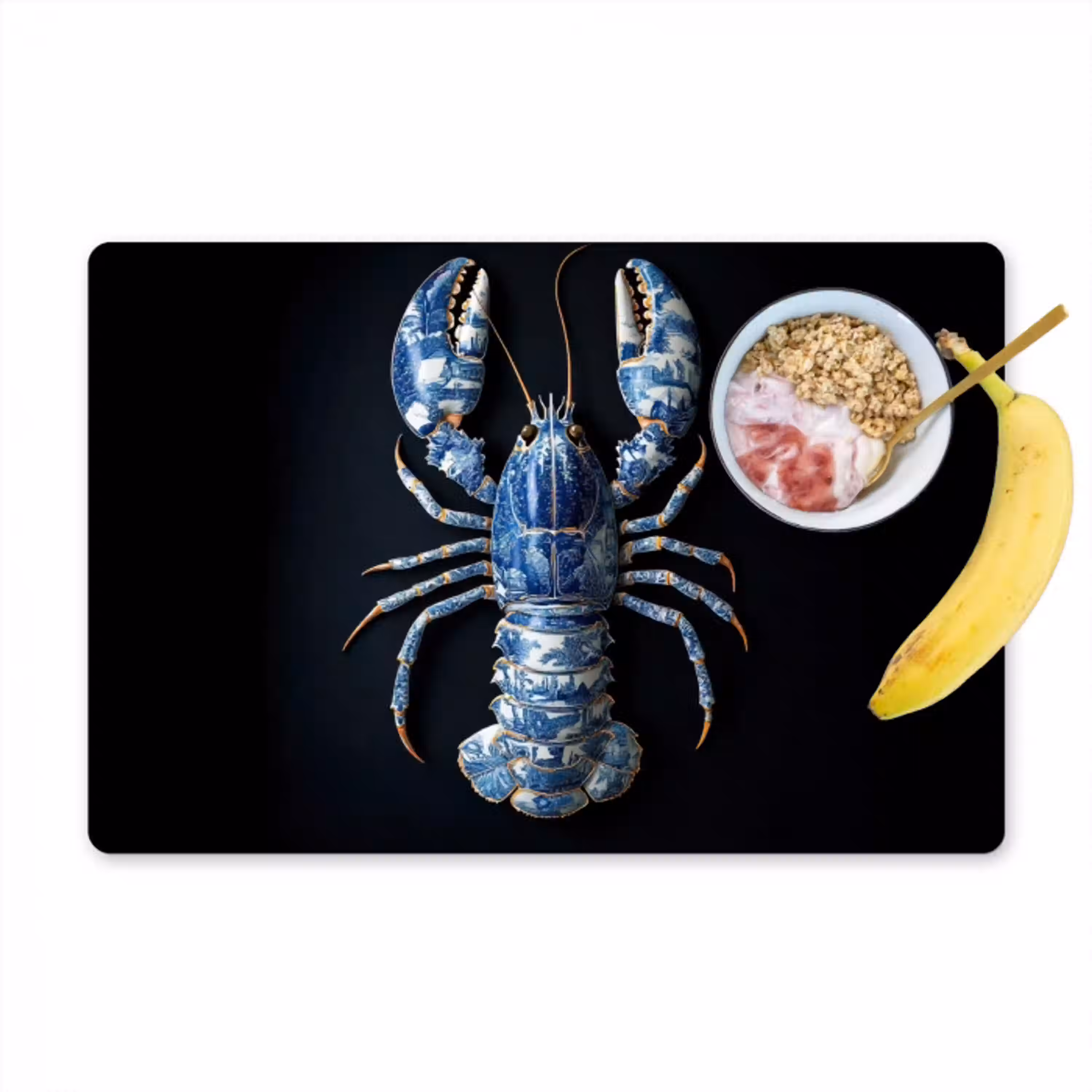 Kreeft - Delftsblauw - Schild - Stoer Placemat vinyl groot -zzzproduct_Kitchenyeah-website