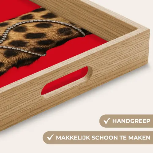 Poot - Luipaard - Ketting - Edelstenen Dienblad Rechthoek middel -USP_HandgreepNL