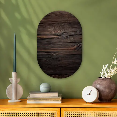Hout - Grillige nerven Wandcirkel Ovaal Forex klein -sfeer2