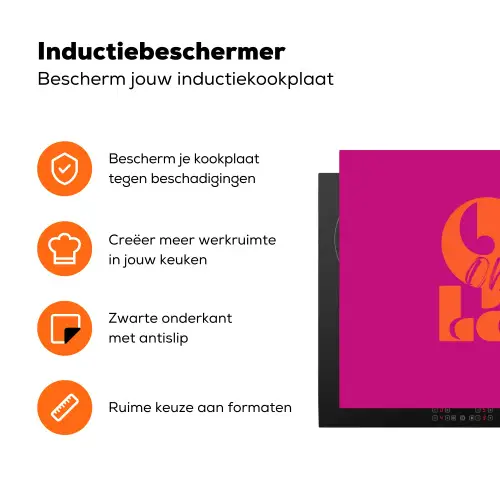 Oh la la - Roze - Oranje - Gestapelde letters Inductie beschermer vinyl 3mm klein -zzzzzzz-td-ups