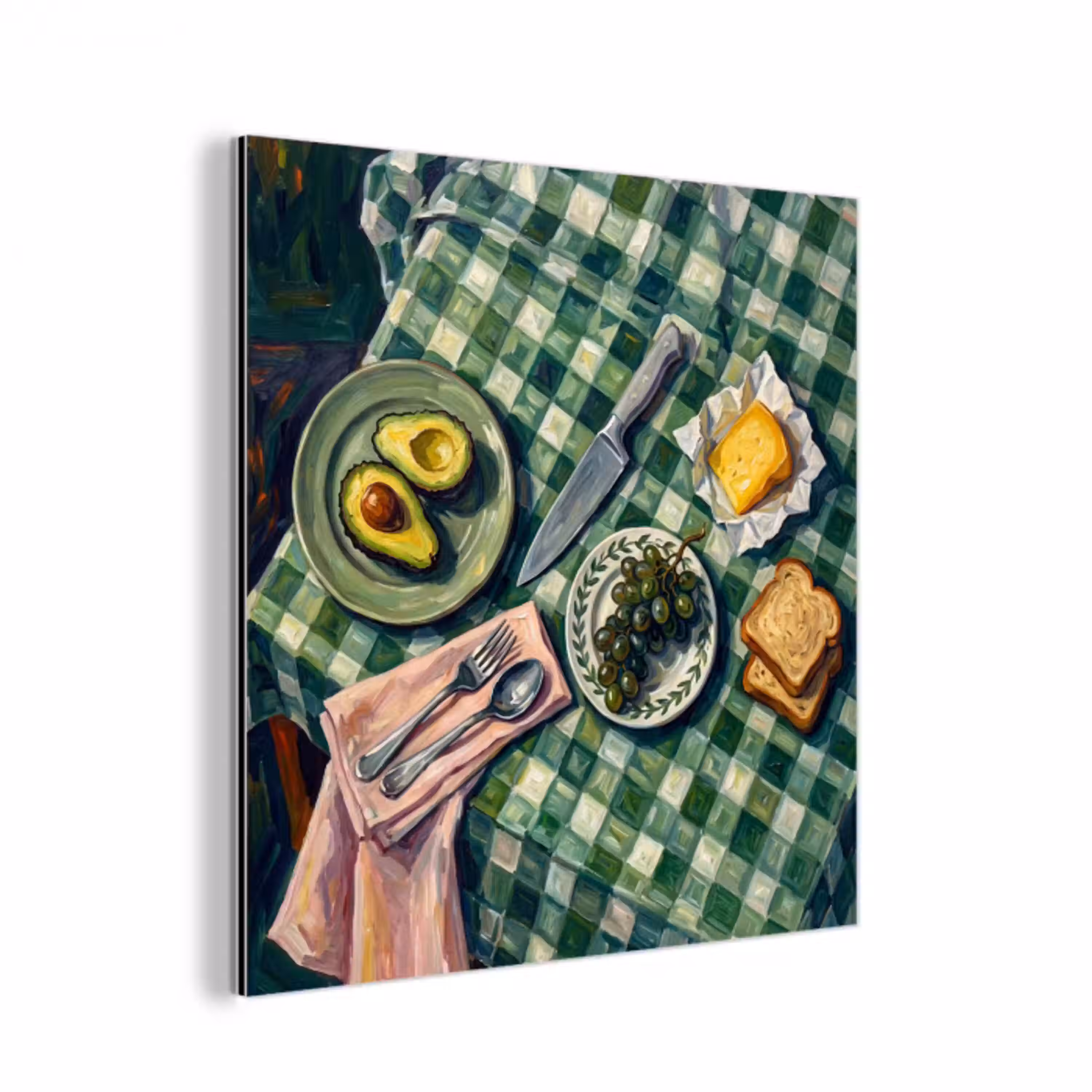 Eten - Ontbijt - Tafel - Modern - Groen aluminium wit klein -3d