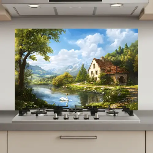 Zwaan - Bomen - Rust keuken achterwand spatscherm klein -3d_website