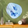 Vlinders - Sierlijk - Blauw Wandcirkel Organisch Plexiglas middel -sfeer2