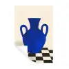 Vaas - Blauw - Geblokt - Modern Muursticker klein -3d