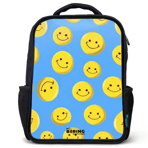 Vrolijke smileyregen Rugzak - Zwart middel -3d