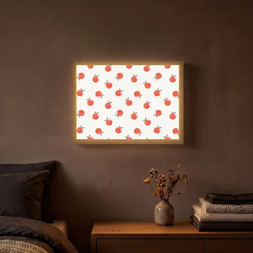 Oranje - Sinaasappel - Bloemetje Light Box met batterij (Wandlamp) middel 907 -sfeer4