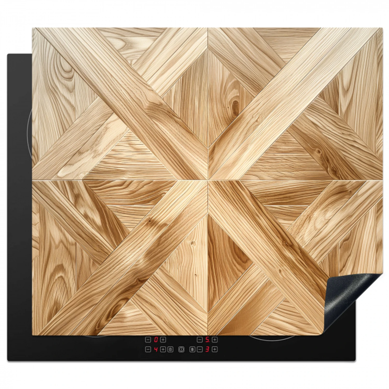 Verschillende Houtnerven in Visgraatpatroon Inductie beschermer vinyl 3mm middel -3d