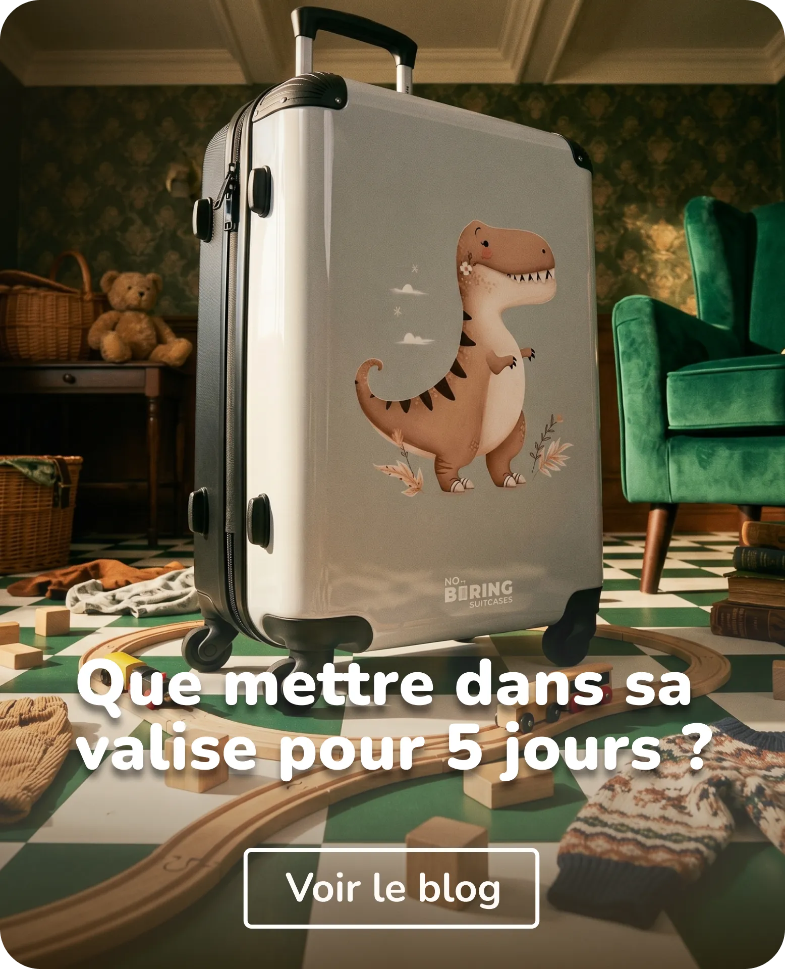valise avec dinosaure