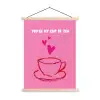 Thee - Roze - Valentijn - Tekst textielposter latten blank klein -3d