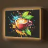 Koffie - Graffiti - Drinken - Abstract Light Box met batterij (Wandlamp) middel -z3d_website