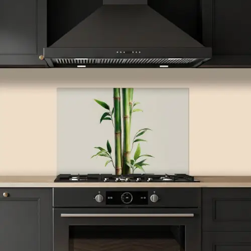 Bamboestengels - Sierlijk - Groen keuken achterwand spatscherm klein -sfeer1