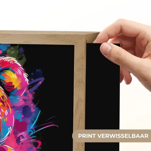 Beer - Verf - Kleurrijk - Knuffeldier Light Box met batterij (Wandlamp kind) middel -USP_websiteprintNL