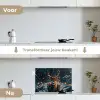 Hert - Kerst - Winter - Sneeuw - Kerstkrans keuken achterwand spatscherm klein -voor_na_NL