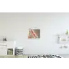 Bloemen - Stelen - Roze - Schaduw textielposter latten blank klein -kinderkamer