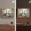 Pauwen - Pauwenveren - Vogels - Bloemen - Natuur Light Box met batterij (Wandlamp) middel -sfeer3