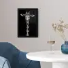 Giraffe - Portret - Dieren - Zwart - Wit fotolijst zwart zonder passe partout klein -sfeer4
