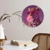 Panter - Zonnebril - Kauwgombel - Roze Wandcirkel plexiglas klein -sfeer4