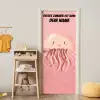 Niedliche Qualle auf rosa Hintergrund. deurposter klein -sfeer4