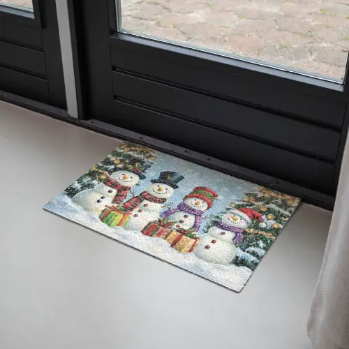 Vrolijk -  Sneeuw - Kleurrijk Deurmat klein -sfeer2