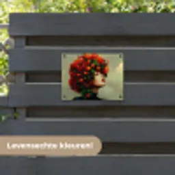 Vrouw - Appels - Rood - Bladeren tuinposter los doek klein -sfeer3