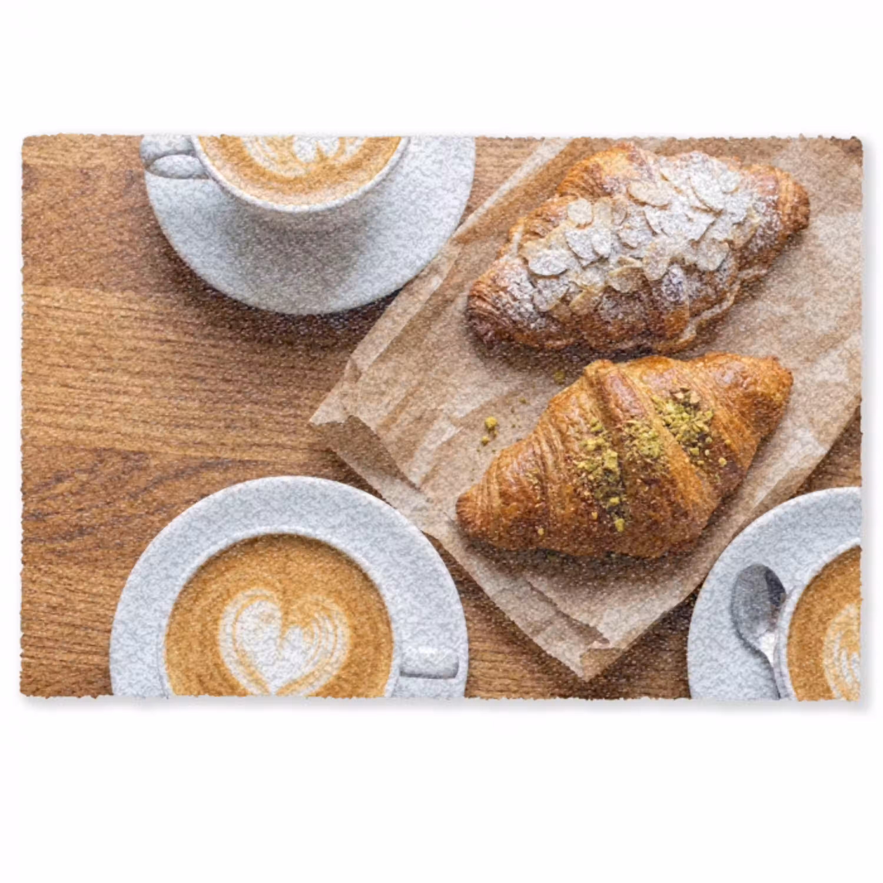 Eten - Croissant - Koffie - Ontbijt - Modern Deurmat klein -zkaufland3d