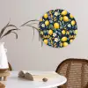 Citroenen - Bloemen - Bladeren - Blauw Wandcirkel plexiglas klein 852 -sfeer4