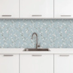 Klassiek - Bloemen - Blauw keuken achterwand 2 middel 871 -3d