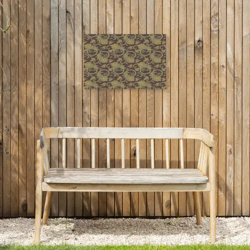 Bruin - Groen - Bloemen Tuinposter op houten frame 2 cm dik klein 845 -sfeer4