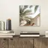 Gebouw - Palmbomen - Beige - Zon aluminium wit klein -sfeer1