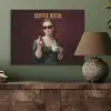 Koffie - Vrouw - Middelvinger PET vilt klein -sfeer2