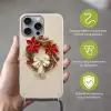 Deurkrans - Strik - Kerst - Rood - Groen Hoesje iPhone 16 Pro Max met koord klein -sfeer2_NL