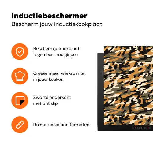 Camouflage - Aardetinten - Patroon Inductie beschermer vinyl 3mm klein 276 -zzzzzzz-td-ups