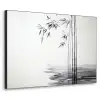 Bamboestammen - Water - Minimalistisch - Wit Textielframe - compleet frame klein -3d