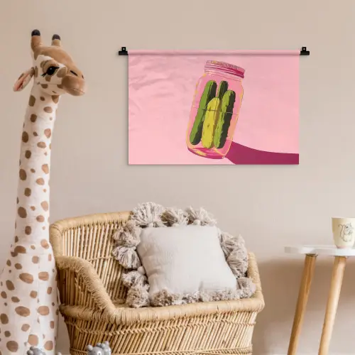 Augurken - Pot - Schaduw - Roze Wandkleed katoen klein -wsfeer5_kind