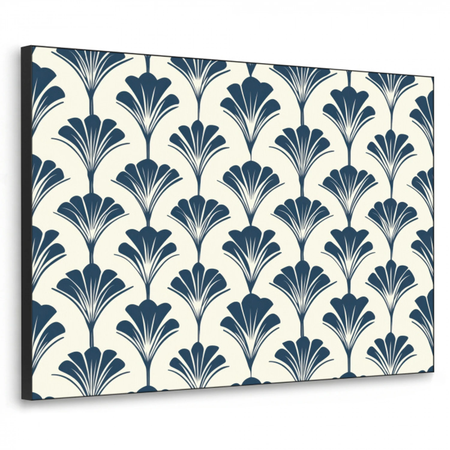 Klassiek - Motief - Blauw Textielframe zwart klein 947 -3d