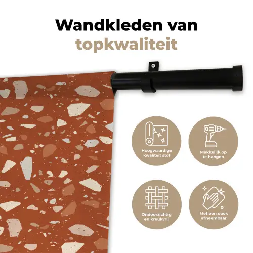 Terrazzo - Patroon - Klei Wandkleed katoen klein 269 -sfeer2