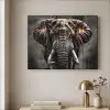 Olifant - Watercolor - Wilde dieren - Luxe Textielframe zwart klein -sfeer2