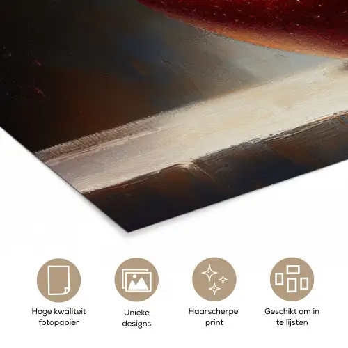 Apple - Hart - Rood poster papier klein -closeup_NL