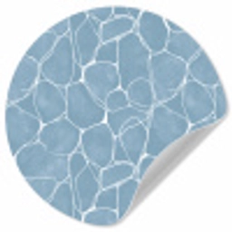 Organisch - Patroon - Blauw Wandcirkel behangsticker klein 186 -3d