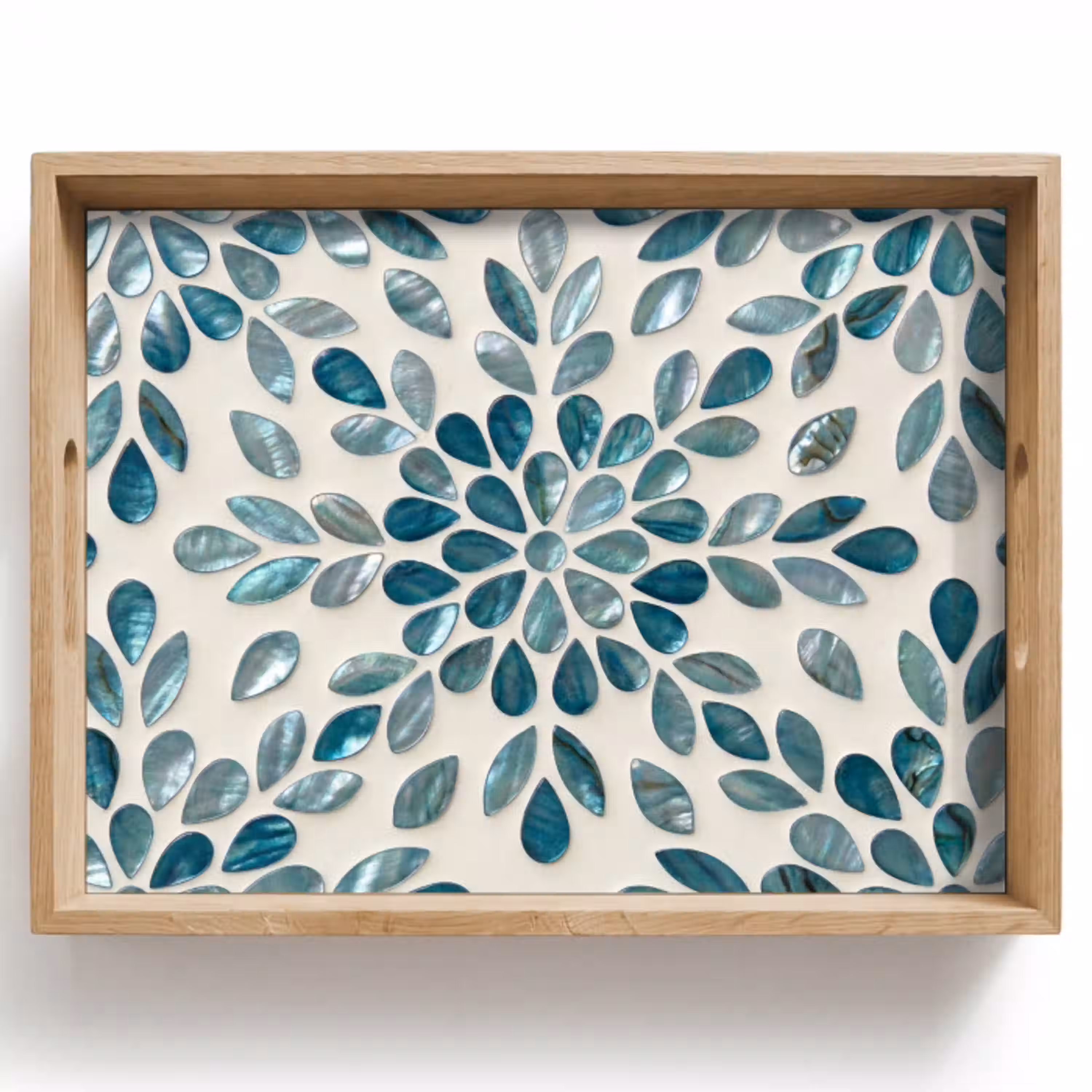 Patroon - Bladeren - Abstract - Modern - Turquoise Dienblad Rechthoek middel -z3d_shopping