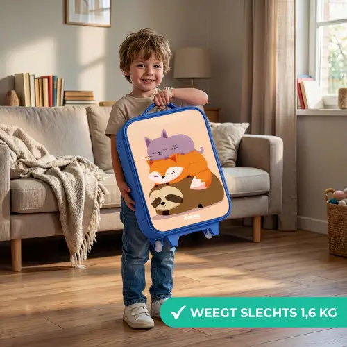 Dieren - Slapen - Samen Kinderkoffer - Blauw klein -sfeer2_NL