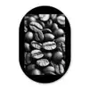 Koffiebonen - Zwart - Vintage Wandcirkel Ovaal Glas middel -3d