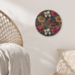 Bloemen - Patroon - Rood - Goud Akoestische PET Vilt - Rond klein 838 -sfeer4