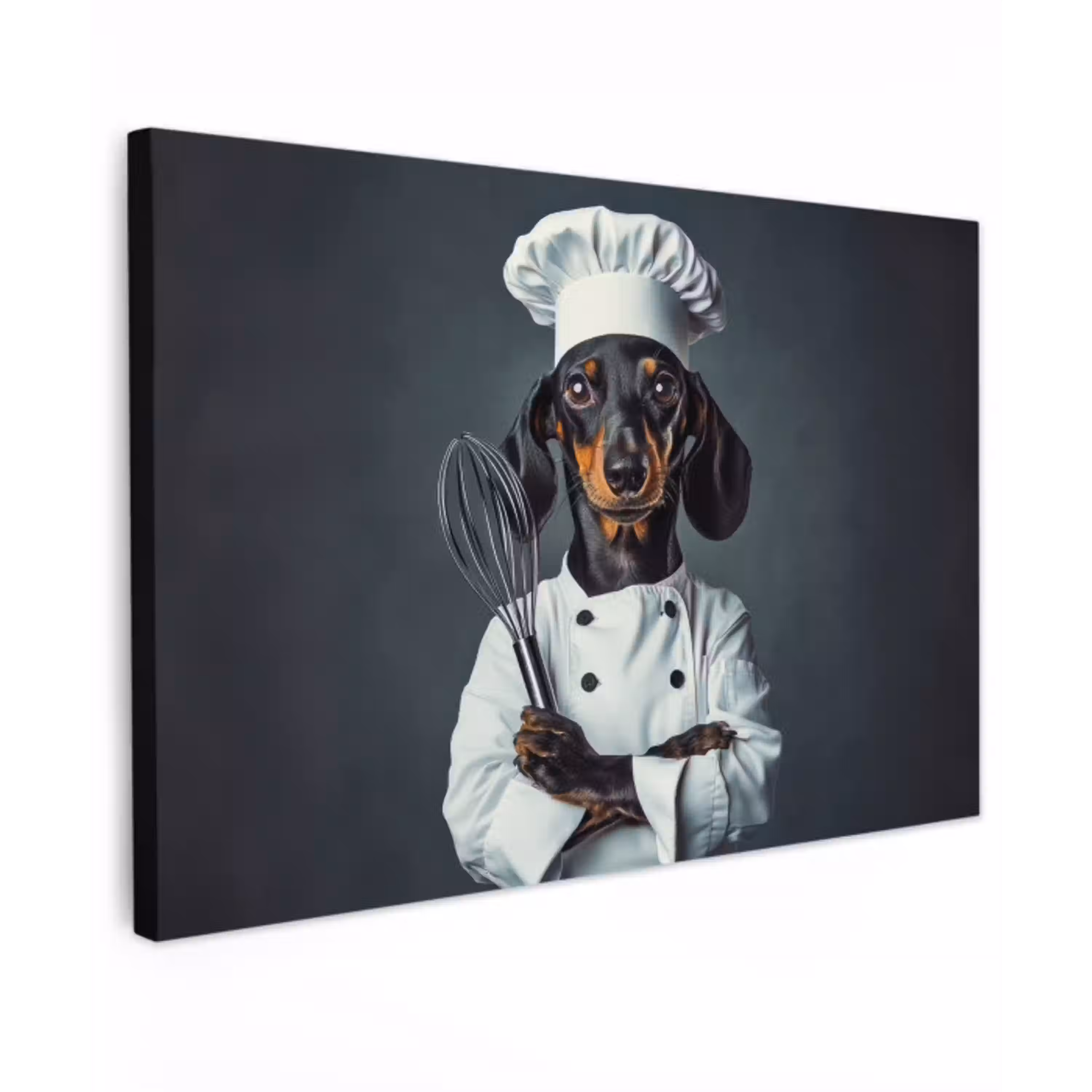 Hond - Garde - Kok Tuinposter op houten frame 2 cm dik klein -3d