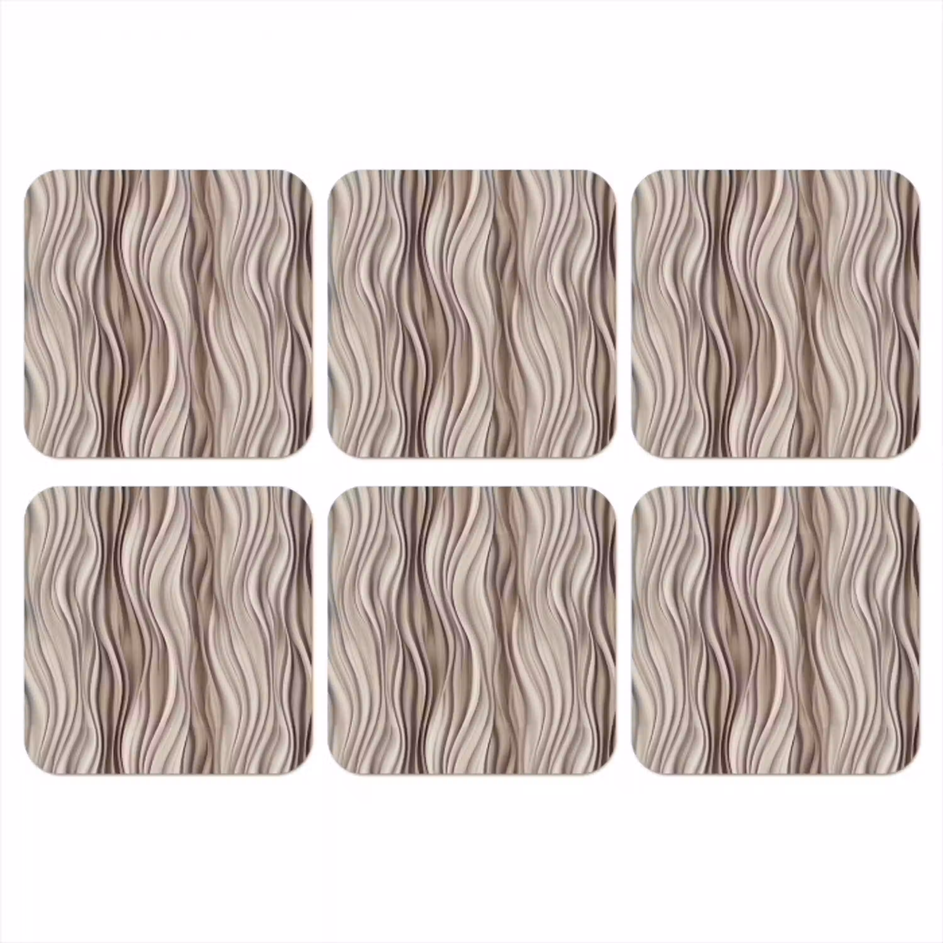 Golven - 3D - Crème onderzetter kurk middel 366 -3d