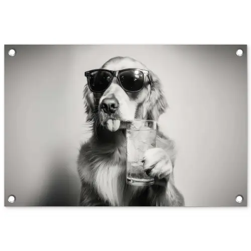 Golden retriever - Hond - Zonnebril - Gkas tuinposter los doek klein -3d