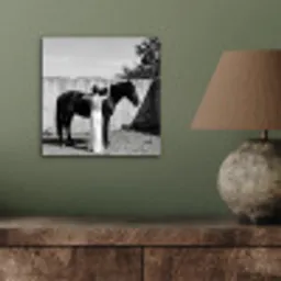 Vrouw - Paard - Artistiek aluminium wit klein -sfeer2