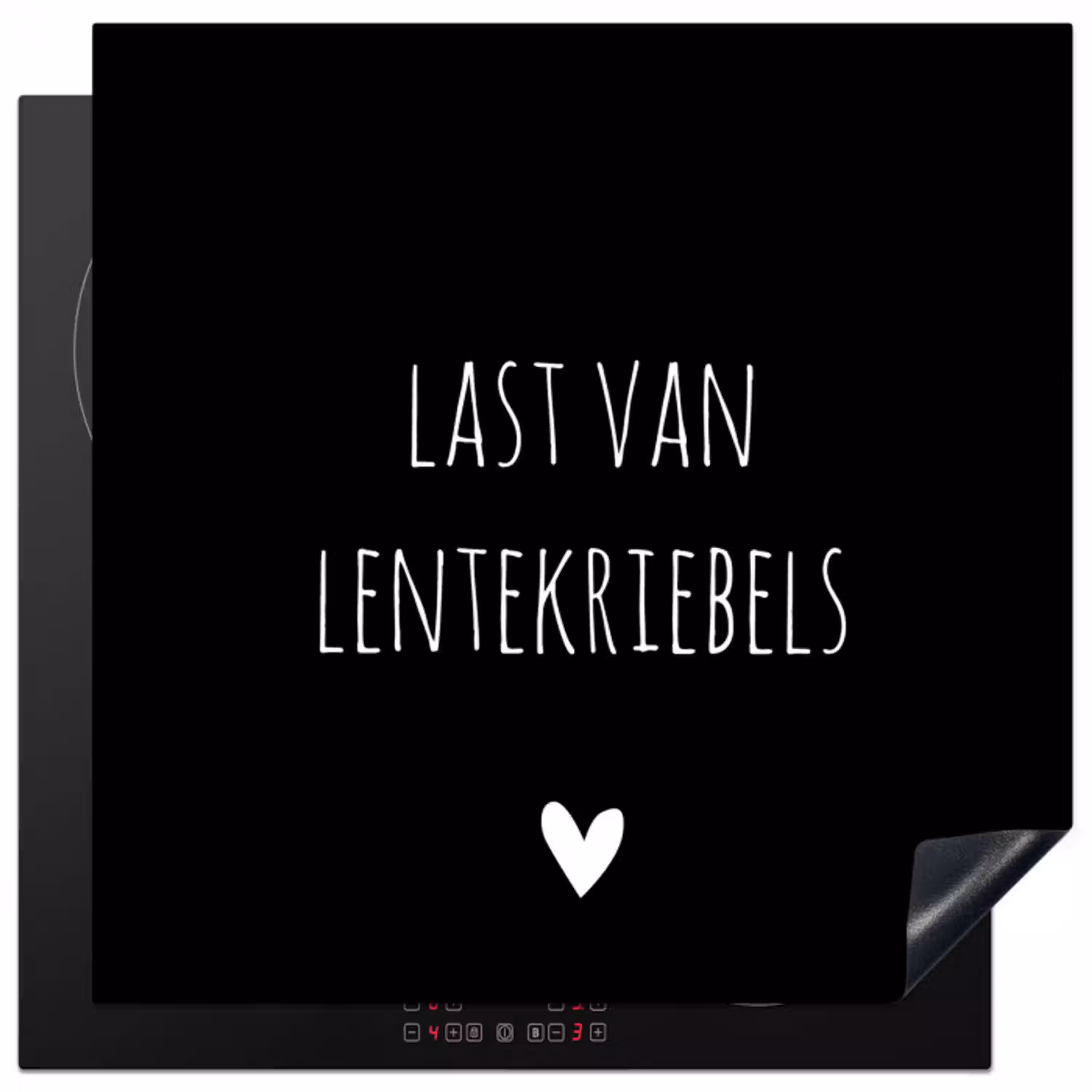 Quotes - Spreuken - Lentekriebels Inductie beschermer vinyl 3mm middel -3d