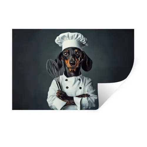 Hond - Garde - Kok Muursticker klein -3d